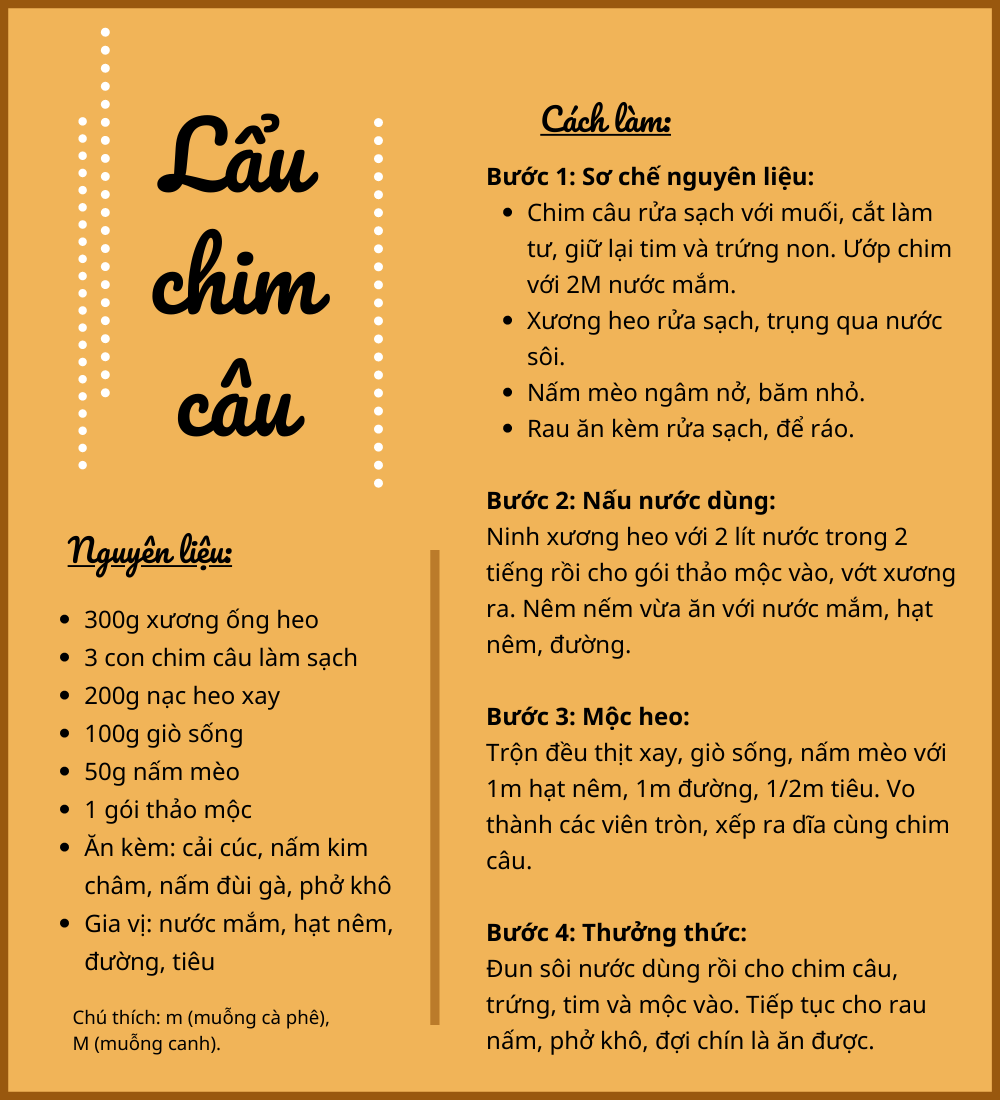 Trưa nay ăn gì: đãi cả nhà lẩu chim câu bổ dưỡng, thơm ngon